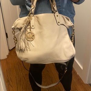 Michael Kors White Leather Satchel